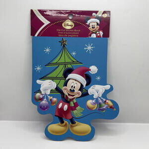 Disney Mickey Mouse Die Cut Sticker Pad Book Christmas Winter Holidays